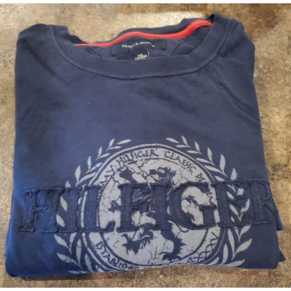 Tommy Hilfiger Mens T-Shirt Blue Dragon Logo Short Sleeve 100% Cotton Sz XXL 2XL - Picture 3 of 6